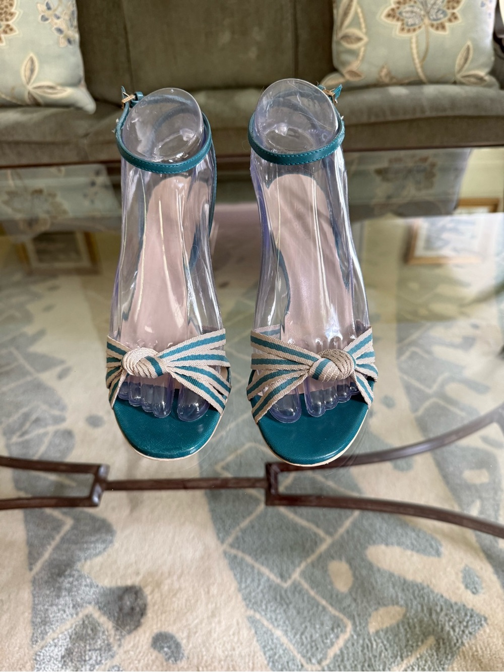 Vintage Tom Ford Gucci Mirabelle Teal Heels - Size 6